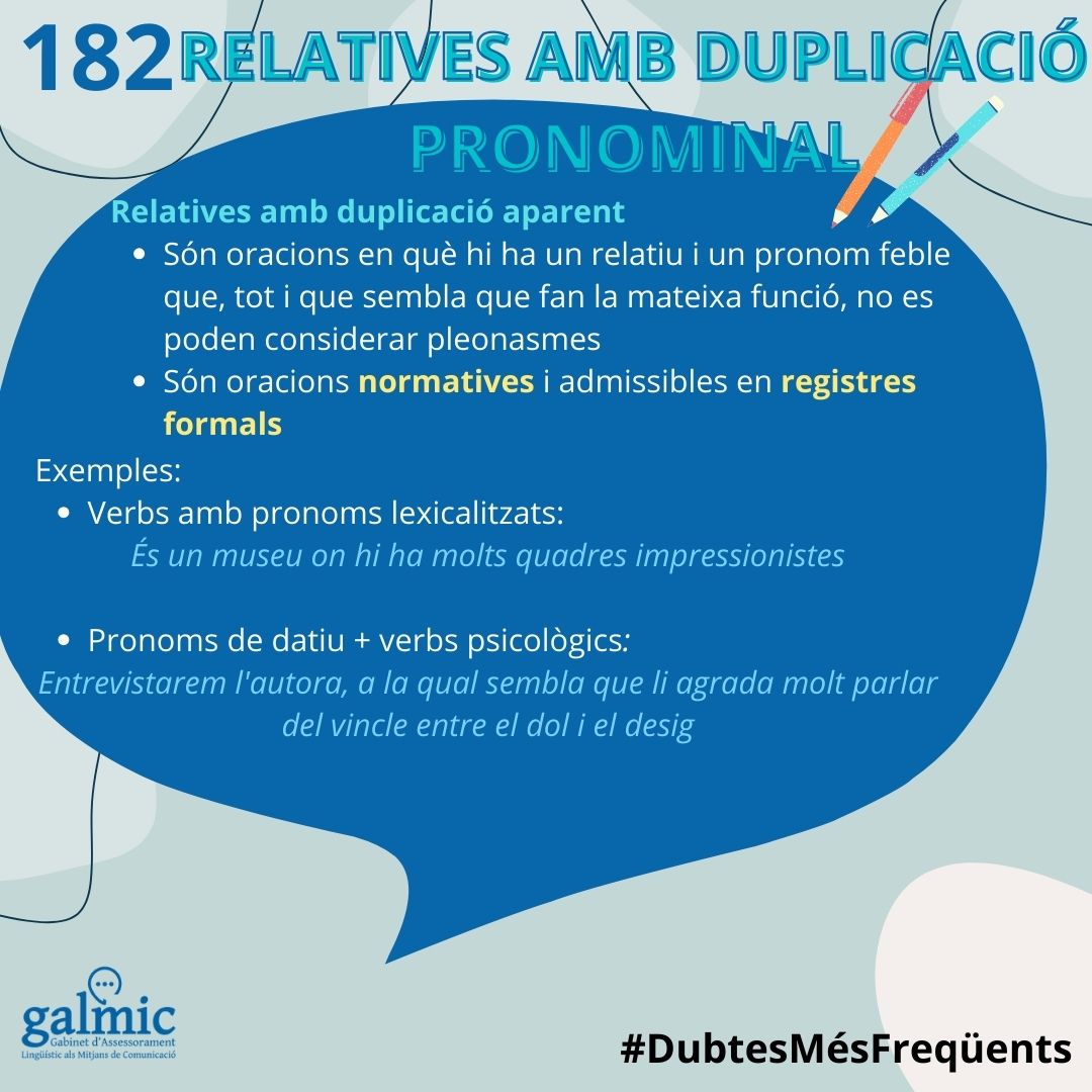 Subordinades de relatiu amb duplicació pronominal