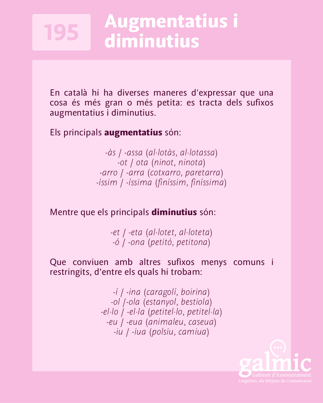 Augmentatius i diminutius